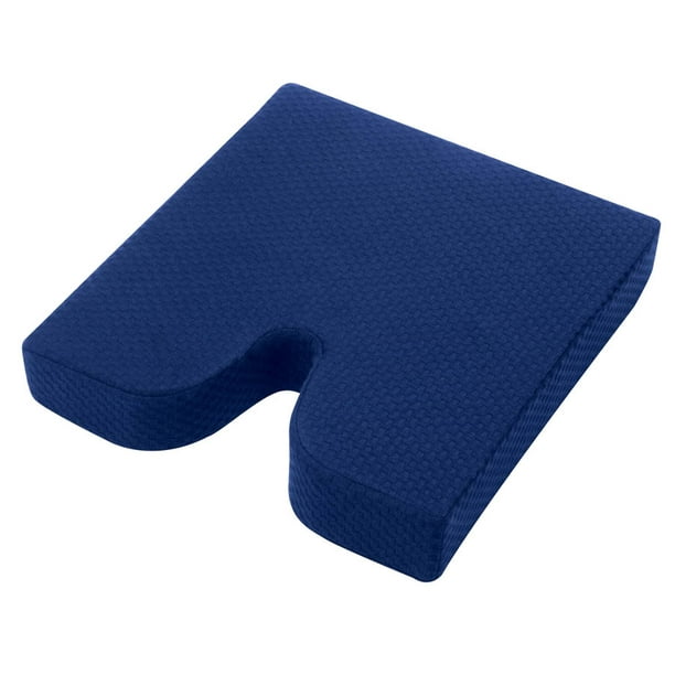 Carex Memory Foam Coccyx Seat Cushion for Tailbone and Back, Navy Blue