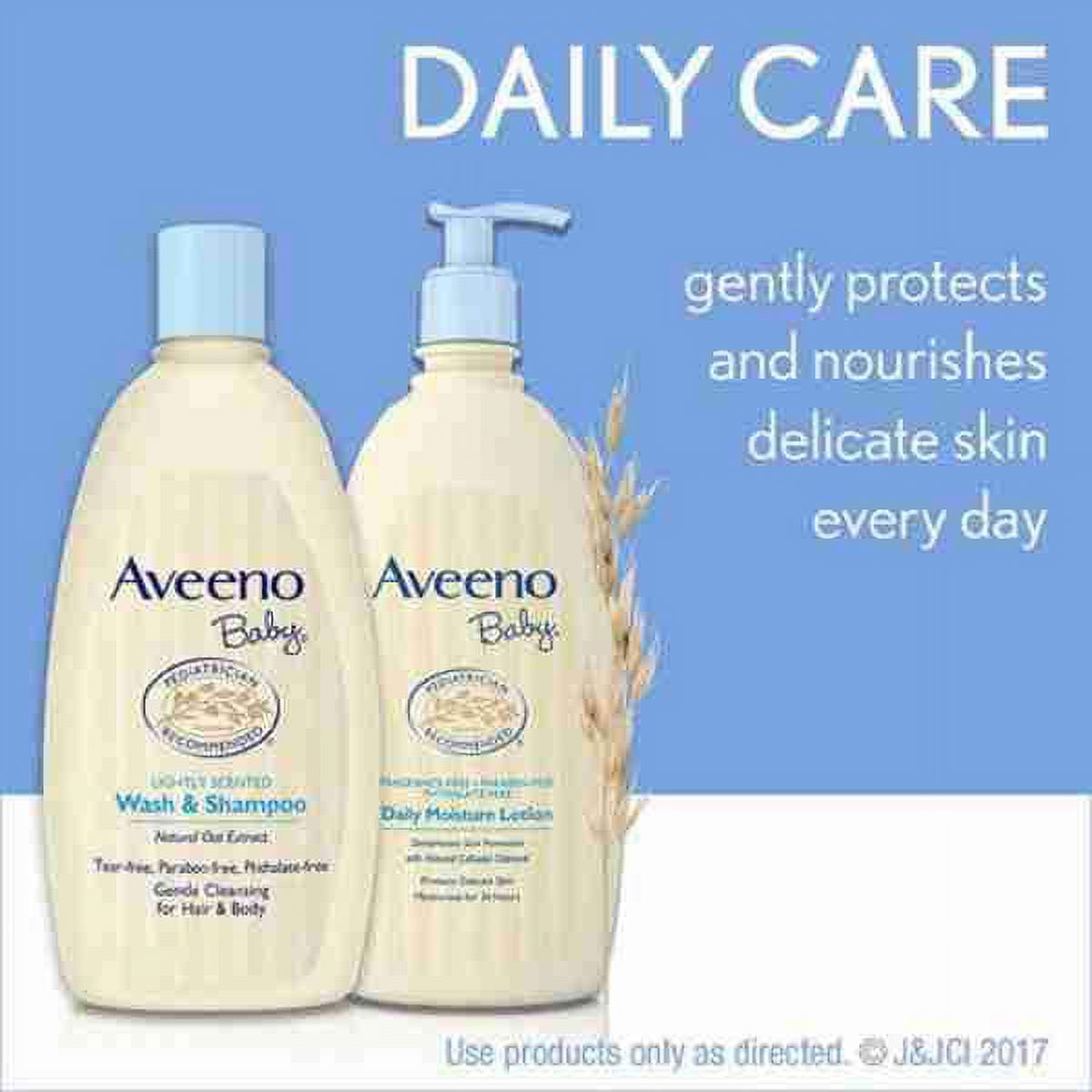 Aveeno Baby Daily Moisture Lotion with Natural Collodal Oatmeal, 18 fl oz, 2 Pack