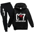 thumbnail image 3 of Ropa para niños Sudadera con capucha y pantalones Traje para niño de 3 a 12 años Sudadera de primavera y otoño Chándal de fútbol CR7 Traje deportivo para vacaciones para niños, 3 of 4