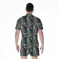 thumbnail image 2 of Vintage Tropical Floral Short Sleeve Men'S Rompers, Aloha Hawaiian Tropical Floral Plants Summer Casual Summer Jumpsuits Outfit, 2 of 4