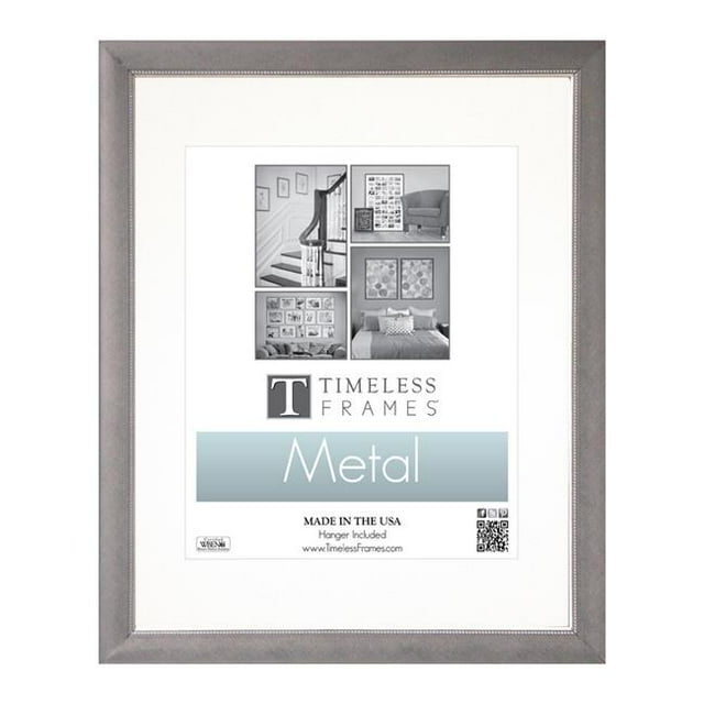 Timeless Frames 62143 16 x 20 in. Metal Beaded Photo Frame, Silver