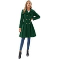 thumbnail image 2 of FUNING Women's Fashion Trench Coat Notch Lapel Double Breasted Thick A Line Pea Coats Jacket with Pockets(S-2XL), 2 of 6