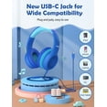 thumbnail image 2 of Mpow Kids Headphones Upgraded USB-C Jack with Microphone, 85/94dB Safe Volume Stereo over Ear Headphones for Kids, Girls, Boys, Share Function Wired Headphones for School Tablet, 2 of 11