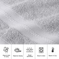thumbnail image 6 of 4 Piece Premium Towel Set, 2 Bath Towels , 2 Hand Towels , Ring Spun Cotton, Highly Absorbent Towels for Bathroom, Gym, Hotel, and Spa,Gray, 6 of 7