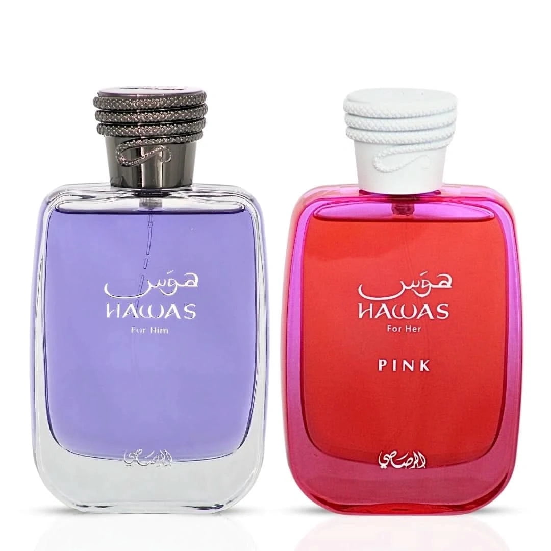 Hawas, Hawas Ice & Hawas Fire Eau de Parfum Sprays 100ml (3.4 oz