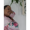 thumbnail image 5 of Medium Length Womens Robes, Sizes 2 to 18, Bride and Bridesmaid Robe - Floral Sleepwear, 5 of 10