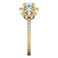 thumbnail image 3 of 1.46 ct Round Cut Natural Aquamarine 3 Stone 14K Yellow Gold Womens Engagement Ring, 3 of 5