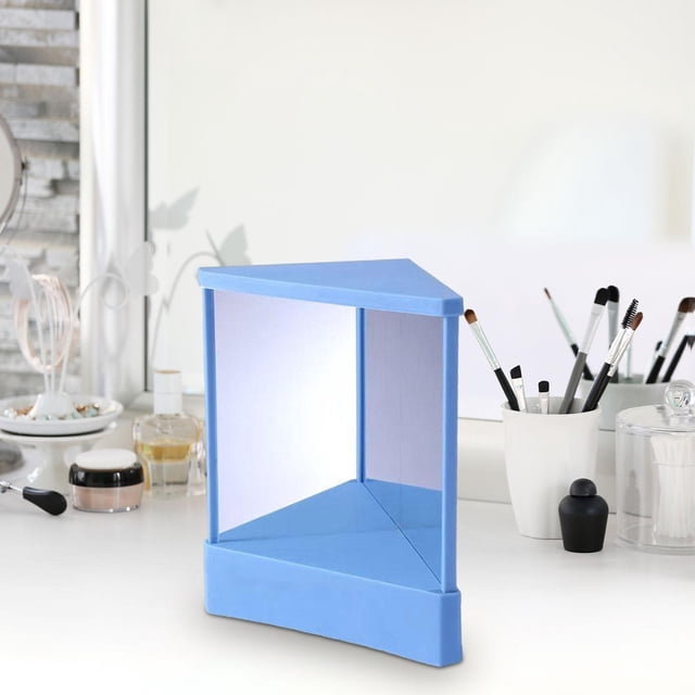Espejo que no se invierte, reflejo de imagen real, espejo invertido, espejo de maquillaje para cosméticos, escritorio, tocador de maquillaje, mesa de azul