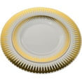 thumbnail image 3 of Exquisite Cream/Gold Radial Wedding & Party Dinnerware Disposable Plastic Plates 10.25" 40 Pack, 3 of 8