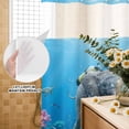 thumbnail image 3 of No Hook Shower Curtain, Ocean Diving Elephant Shower Curtains for Bathroom with See Through Top Window, Blue Coastal Coral Fish Marine Life Waterproof & Washable Bath Curtain Long 72"x78", 3 of 9