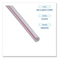 thumbnail image 4 of 7.75 in. Wrapped Jumbo Plastic Straws - White/Red Stripe (400/Pack, 25 Packs/Carton), 4 of 7