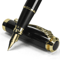 thumbnail image 2 of STONEGO 0.38mm Extra Fine Nib Fountain Pen - Sleek Black Metal Calligraphy Writing Pen, Ideal for Precision Writing, Professional Use, and Gift Giving, 2 of 8