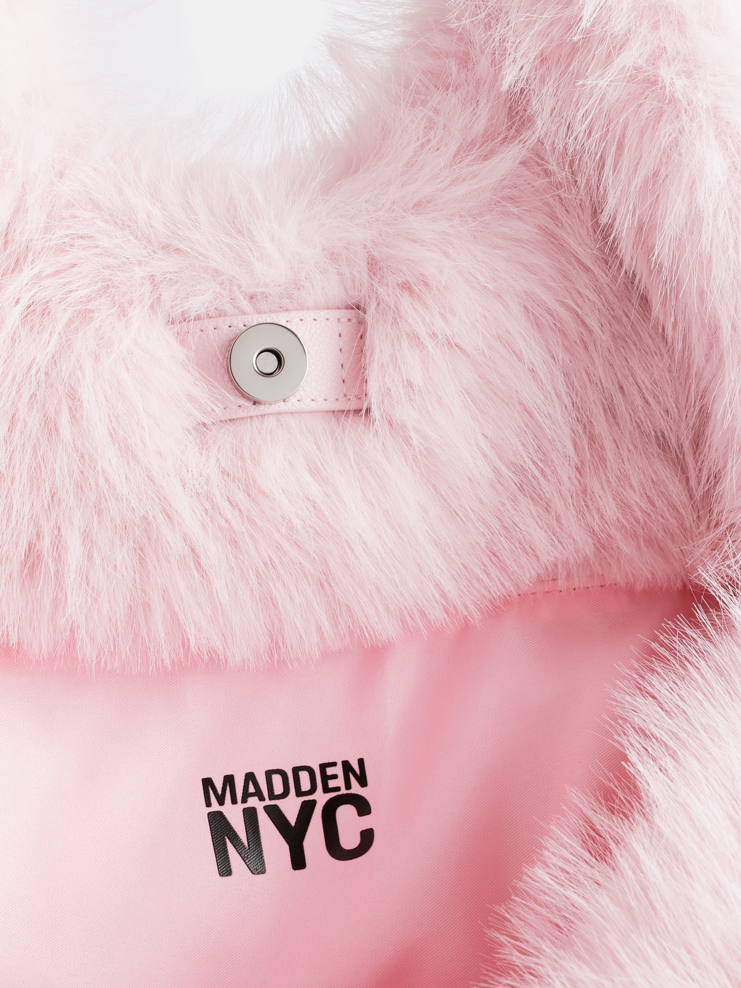 Madden NYC Women's Faux Fur Tote Bag, Pink