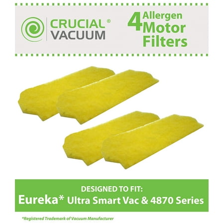 4 Motor Filters For Eureka Ultra Smart Vac 4870 Series Vacuums Compare To Eureka Motor Filter Part No 70082 Designed Engineered By Think Crucial By Crucial Vacuum Walmart Com Walmart Com