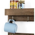 thumbnail image 4 of Oumilen Wall Mounted Wine Glass and Coffee Mug Rack Shelf with Hooks, Rustic Brown, 4 of 7