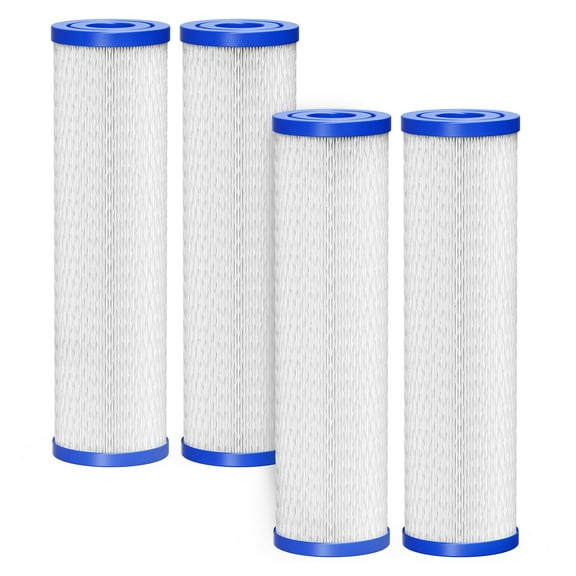 Cold Water Plug Filter Cartridge Filter Element 10"x2.5", 4 pcs 30 Micron Sedimentation Filters, Suitable for Cold Water Plug Pipes, Whole House Systems, Under Sink Systems, and Ice Bath Chillers