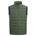 thumbnail image 5 of Men Outerwear Lightweight Water-Resistant Finish Sleeveless Puffer Vest Jacket, Green, L, 5 of 7