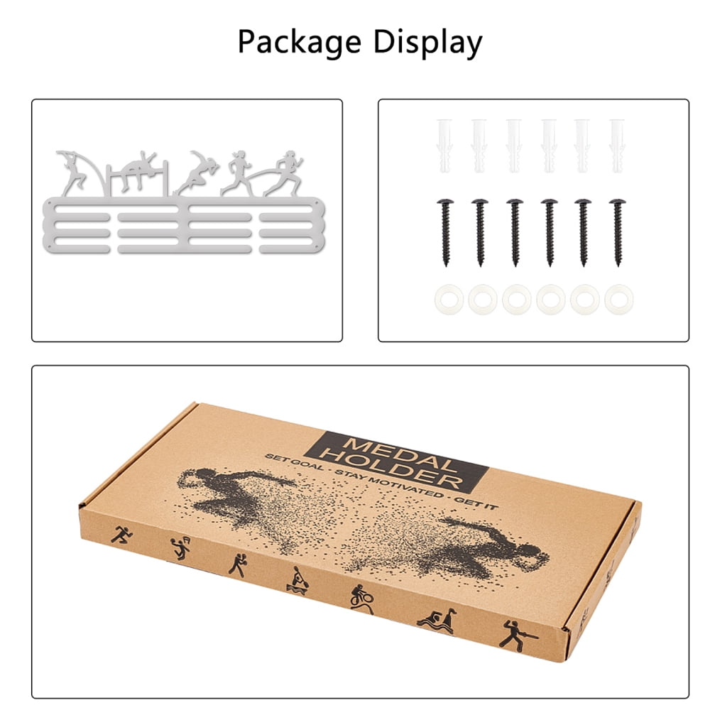 Medal Hangers Women's Track and Field Medals Display Holder Rack Running Pole Vault Medal Hook Wall Mount Metal Medal Frame Sports Award Rack