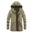 thumbnail image 2 of Brnmxoke Winter Coats for Men Sherpa Fleece Lined Tactical Jackets Multi Pockets Military Thicken Parka Jacket Warm Coat with Removable Hood Khaki,XXXL, 2 of 4