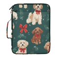 thumbnail image 2 of Haosy Accordion File Organizer Zipper Binder 500 Sheet 6-Tab Expanding File Folder Multi-Pocket 1.2 Inch 3 Ring Dog and Holly Leaves, 2 of 7