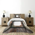 thumbnail image 4 of Ambesonne Grunge Quilted Bedspread Set 2 Pcs, Abondoned Aged Interior, Twin Size, Grey Redwood, 4 of 5