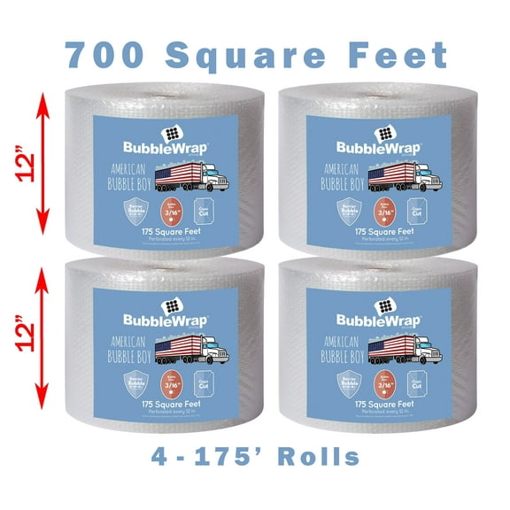 American Bubble Boy Bubble Wrap Bundle for Packing, Shipping and Moving - 700 Ft x 12 inches
