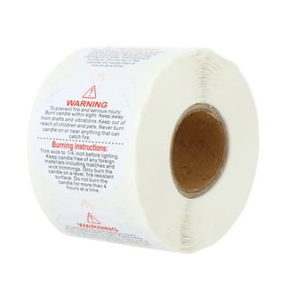 Candle Making Supplies  2 Candle Warning Labels Roll of 2500 - Candle  Making Supplies