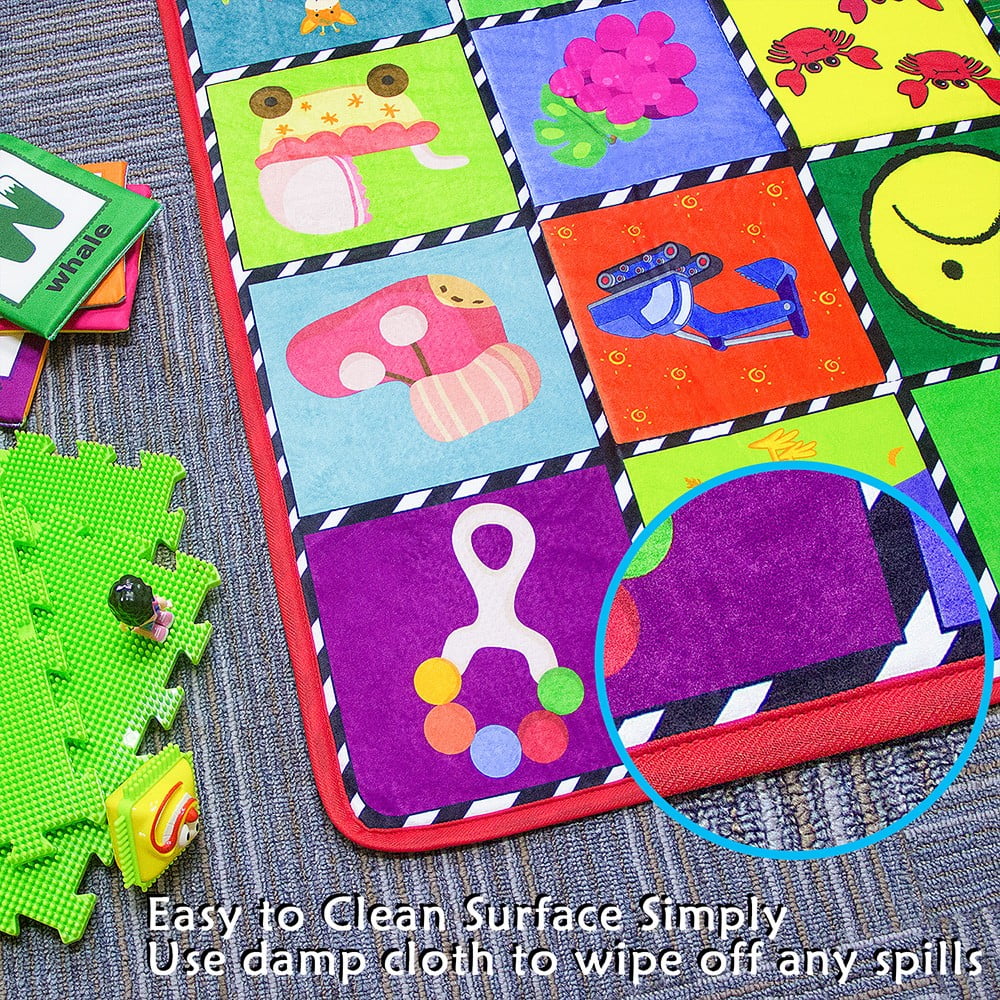 loivesh Baby Mat for Floor 59' x 41' - Kids Area Rugs Educational Play Mat for Room Decor, Baby Play Mat,Count Game, Learn Animals, Expressions, Family Beach Carpet Outdoor Indoor Gift
