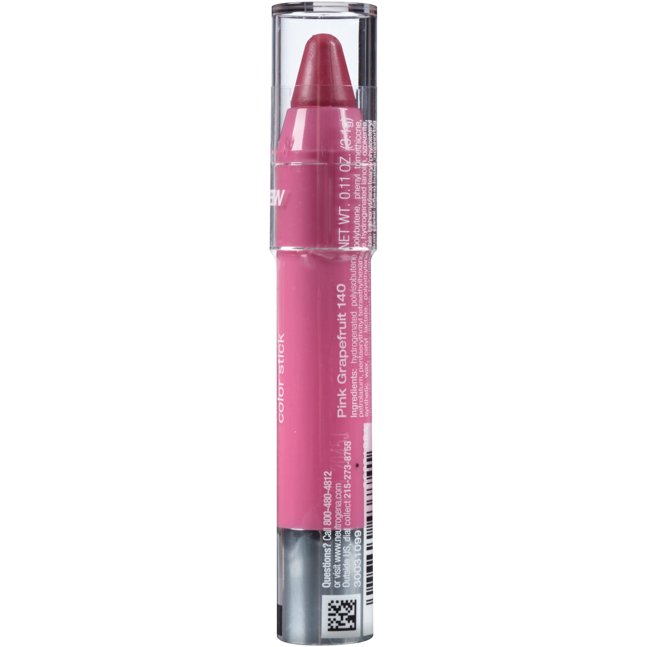 Neutrogena MoistureSmooth Color Stick Lipstick, Pink Grapefruit,.011 oz