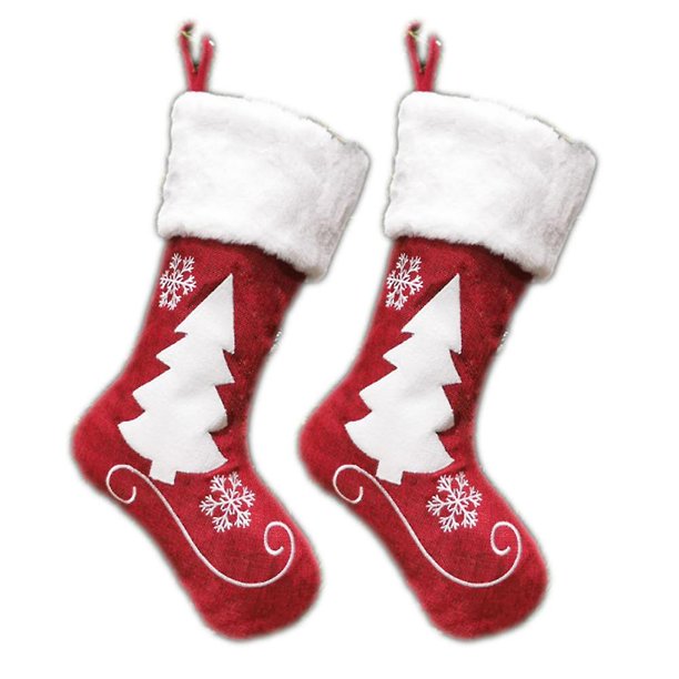 2 uds medias navideñas, medias con puños de felpa, para decoraciones de fiesta de Navidad navideñas en familia