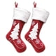 thumbnail image 1 of 2 uds medias navideñas, medias con puños de felpa, para decoraciones de fiesta de Navidad navideñas en familia, 1 of 5