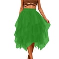 thumbnail image 2 of ZHOGXU Women Skirt Elastic Waist Solid Color Mesh Fashion Comfortable Knee Length Tutu Skirt For Casual Daily Wear,Green,S, 2 of 4