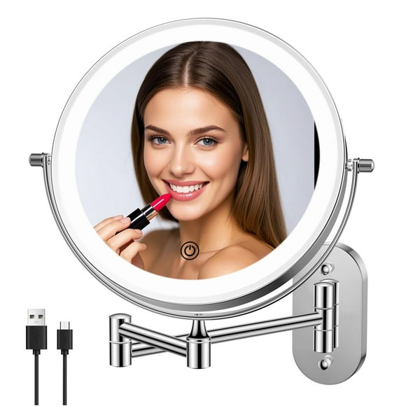 Espejo de maquillaje FUNTOUCH de 8 pulgadas con aumento de 1X/20X