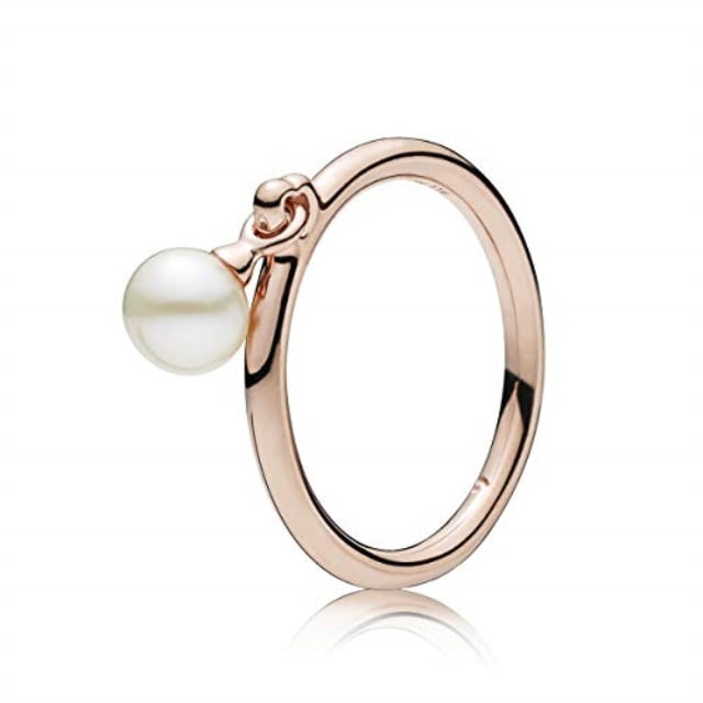 Pandora Rose Gold with Pearl Charm Ring 