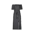 thumbnail image 5 of ICHUANYI Womens Elegant Colored One Shoulder Striped Dress, 5 of 9