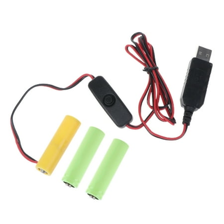 

High-performance 4.5V LR6 AA Dummy Battery AA Battery Eliminator USB Cable with ON OFF Switch for LED Light Radio