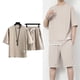 thumbnail image 2 of Camiseta corta para hombre, traje de pantalones, camiseta corta texturizada respetuosa con la piel a la moda, traje de pantalones deportivos para la escuela, 2 of 8