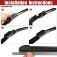 thumbnail image 4 of Unique Bargains 3 Pcs 24' 20' 12' Front Rear Windshield Wiper Blade Set Fit for Audi Q5 with Top-Lock Black, 4 of 5