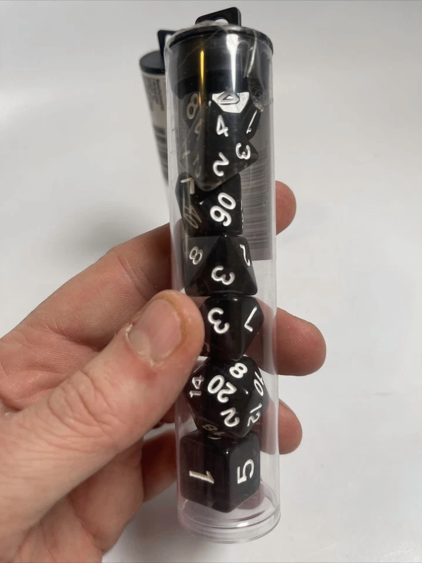 PRIME- 2X’S 7 Pc Die Dice Set Black Role Playing Games Dungeons & Dragons Dd Acrylic