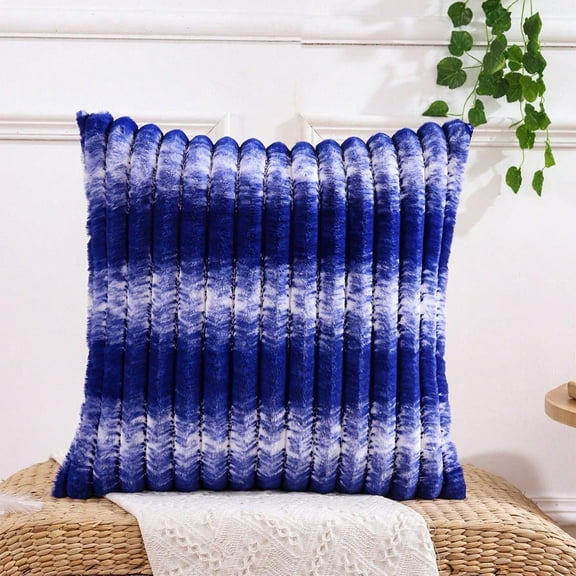 Decorative Pillow Cover Square Polyester Cushion Case, Sofa Bedroom Accent Pillowcase for Home Living Room Decor and Seasonal Refresh(Blue)