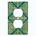 thumbnail image 2 of Metal Light Switch Plate Cover Elegant Green Yellow Diamond Cross Damask DAM091, 2 of 13