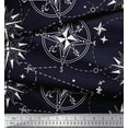 thumbnail image 3 of Soimoi Blue Velvet Fabric Direction Compass Nautical Fabric Prints By Yard 58 Inch Wide, 3 of 3