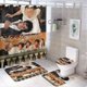 thumbnail image 1 of Orgullo y prejuicio-theme 4-Piece Shower Curtain Set with Rugs, Waterproof Bathroom Decor Set Includes Bath Mat, U-Shaped Rug, Toilet Lid Cover and Curtain with Hooks, 1 of 6