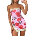 thumbnail image 2 of Fortune Women Mini Floral Tube Dress Strapless Off Shoulder Bodycon Short Dress, 2 of 8