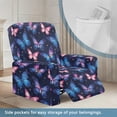 thumbnail image 4 of Renewold Butterfly Pink Blue Lazy Boy Recliner Chair Cover Wear Resistant Sofa Slipcover 4 Pieces Comfy Dog Couch Cover Reclining Chair Slipcover with Side Pocket for Pets, 4 of 8