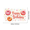 thumbnail image 1 of Colorful Donut Themed Happy Birthday Backdrop Banner, Party Decorations for Birthday Party Photography Props and Celebrations, 1 of 4