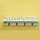 thumbnail image 5 of Organizador de estanterías de pared Sweet Home | 4 ganchos metálicos soporte de PVC | Percha decorativa blanca para llaves, toallas, bufandas | 47x8x16,5cm | Montaje fácil, decoración moderna, 5 of 9