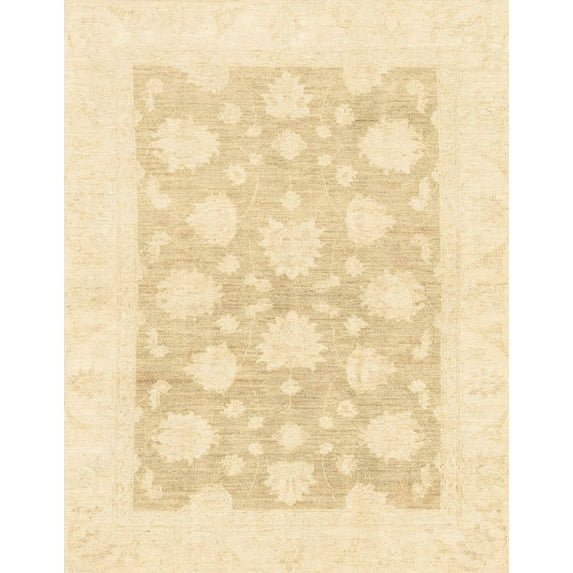 Ahgly Company Indoor Rectangle Abstract Khaki Gold Oriental Area Rugs, 8' x 12'