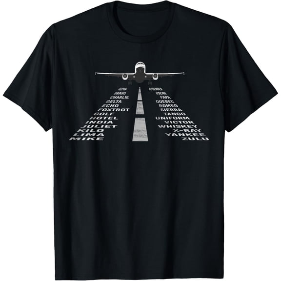 Phonetic Alphabet T-Shirt | Pilot Cadet Airplane Shirt T-Shirt men and women can wear, black, white, gifts
