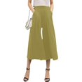 thumbnail image 2 of Riforla Pants Women Scarf Wide Leg Pants Waist Elastic 7 Minutes Long Summer Pants for Women 2024 Green M, 2 of 5